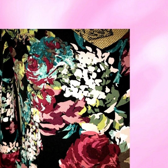 CONNECTED APPAREL BOLD FLORAL PRINT SWING DRESS~6 - Picture 5 of 5